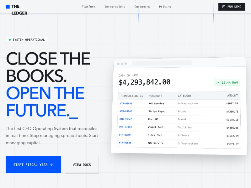 Preview for CFO SaaS Landing Page Template