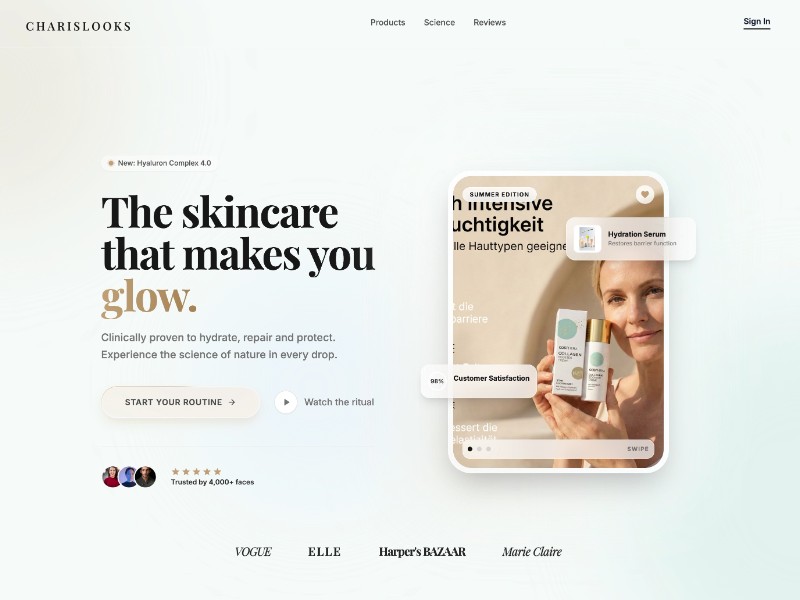 Preview for Beauty Skincare Landing Page Template