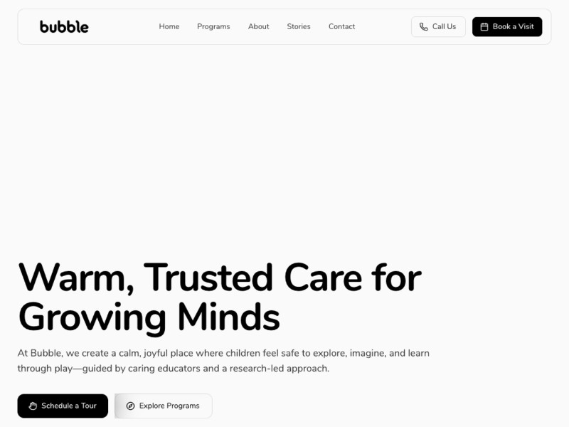 Preview for Childcare Center Landing Page Template