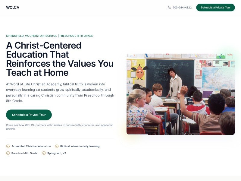 Preview for Christian School Landing Page Template