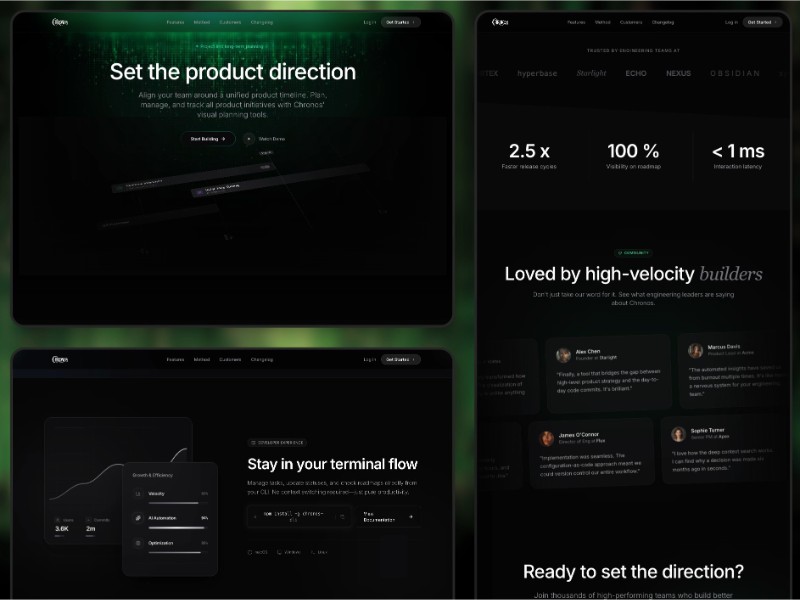 Preview for Chronos Product Roadmap Landing Page Template