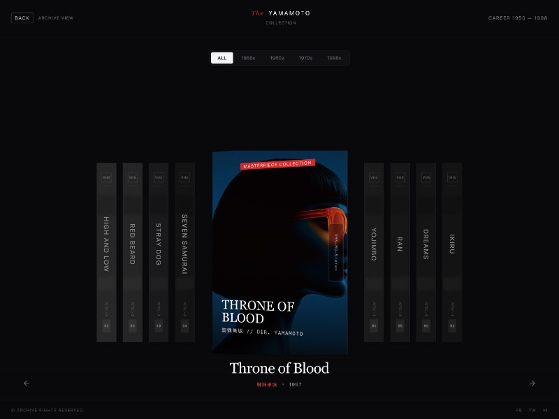 Preview for Cinema Archive Interface Template