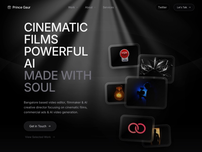 Preview for Cinematic Director & AI Filmmaker Portfolio Template