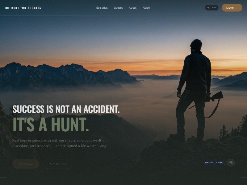 Preview for Cinematic Podcast Landing Page Template
