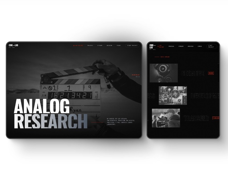 Preview for CINE-LAB Analog Studio Landing Page Template