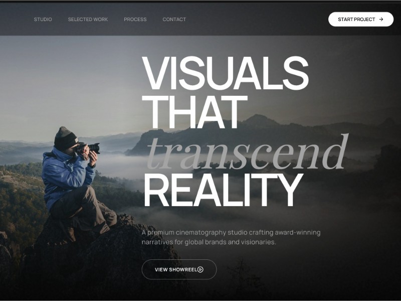 Preview for Cinematic Studio Landing Page Template