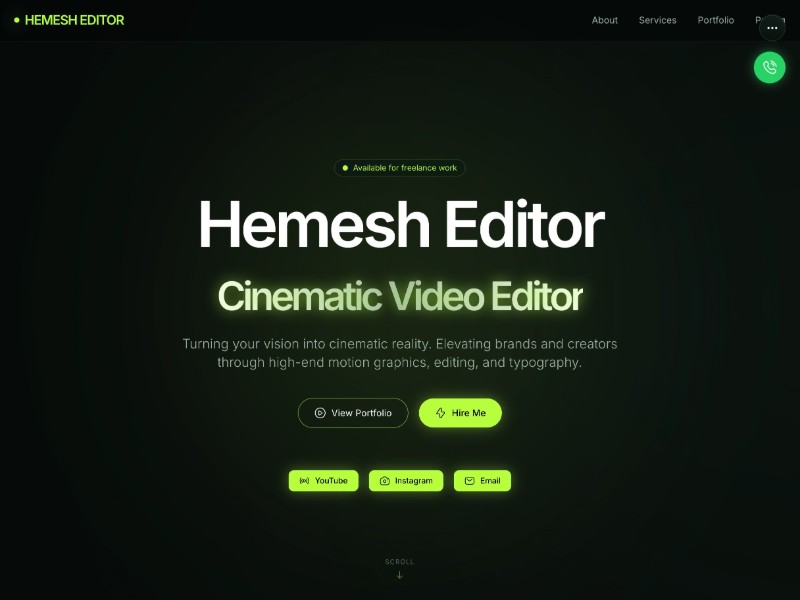 Preview for Hemesh Editor Portfolio Template