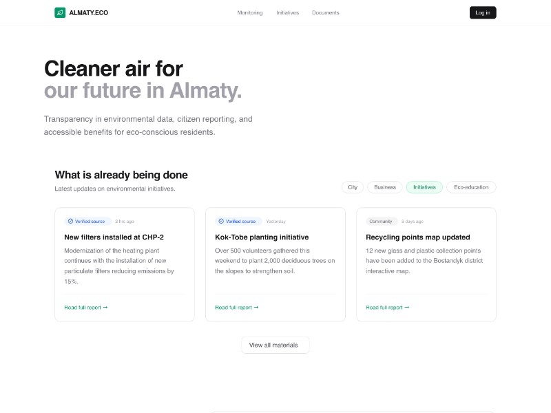 Preview for Eco City Environment Portal Landing Page Template