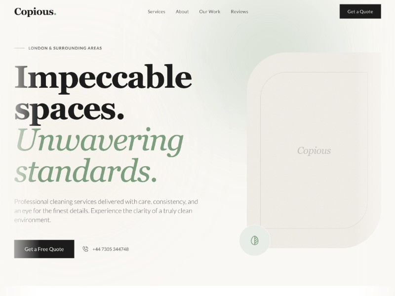 Preview for Cleaning Services Landing Page Template