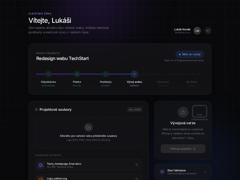 Preview for Client Portal Dashboard Page Template