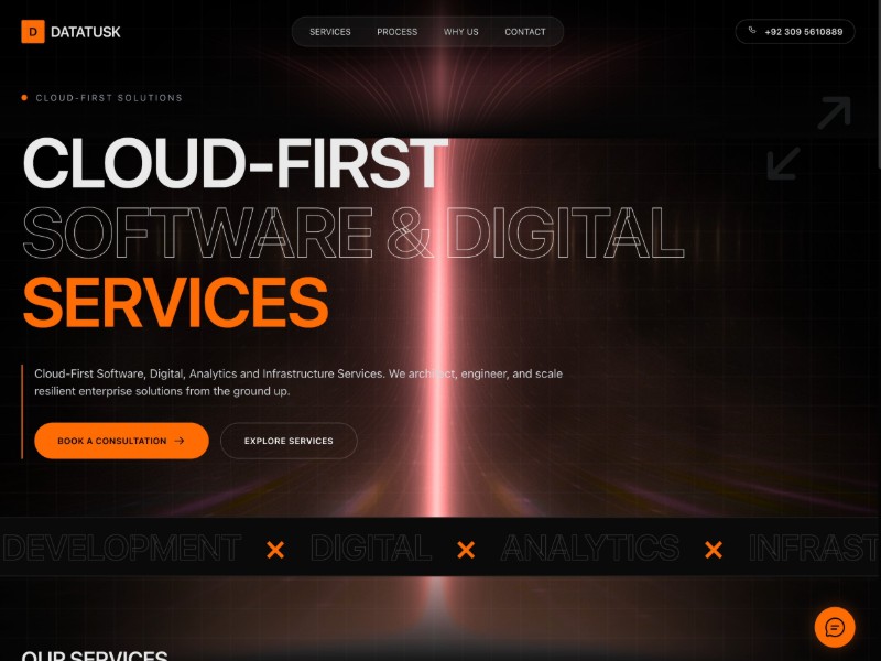 Preview for Cloud Services Landing Page Template
