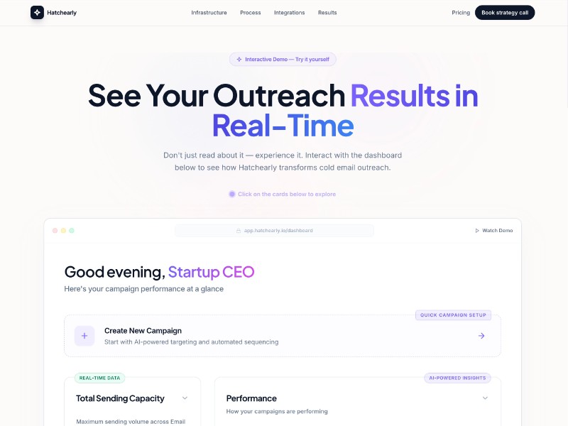 Preview for Outbound Email SaaS Landing Page Template