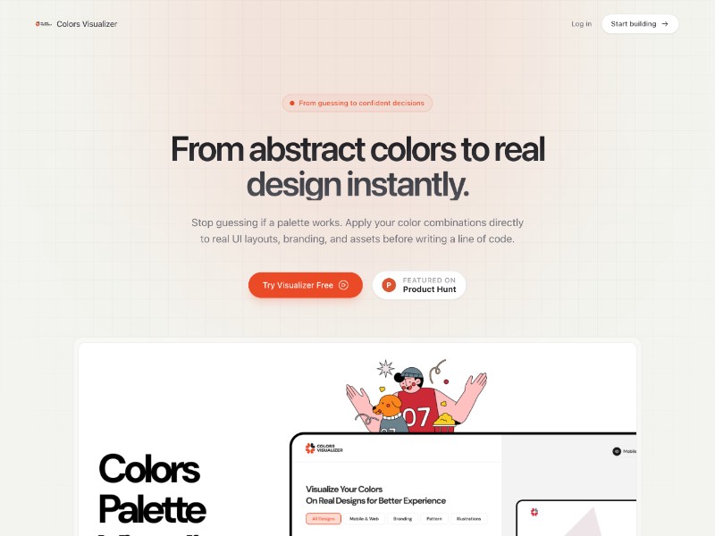 Preview for Design & Color Visualizer Landing Page Template