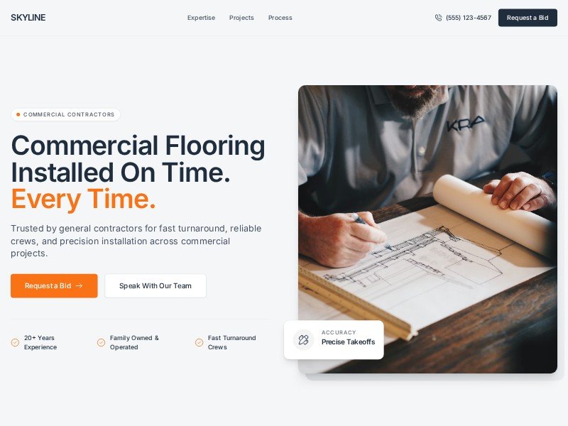 Preview for Commercial Flooring Contractor Landing Page Template