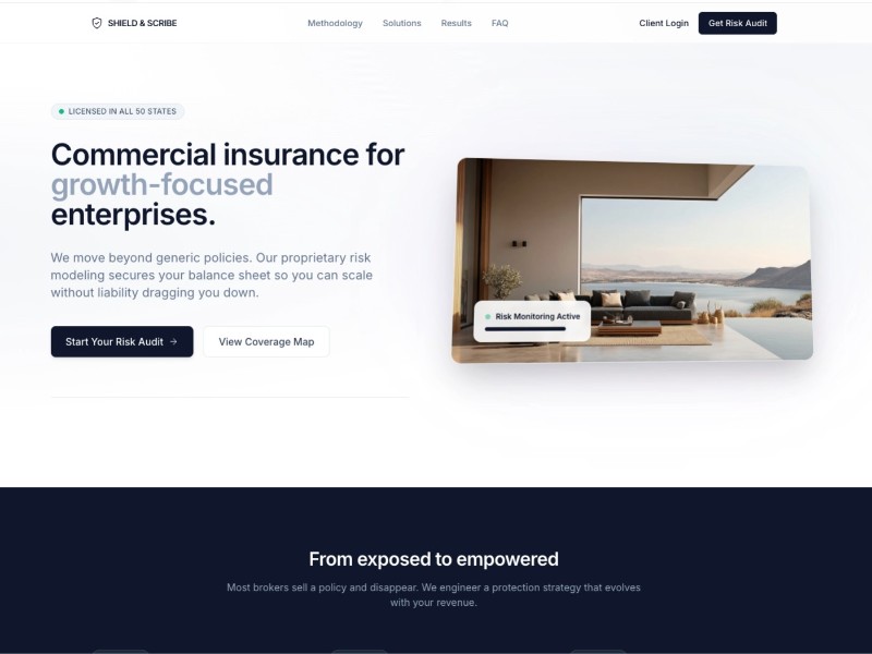 Preview for Commercial Insurance Landing Page Template