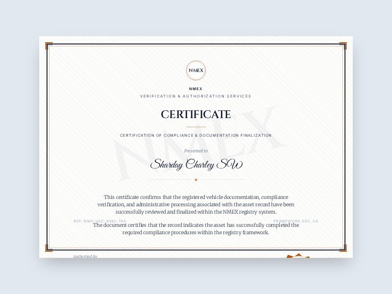 Preview for Compliance Certificate Template