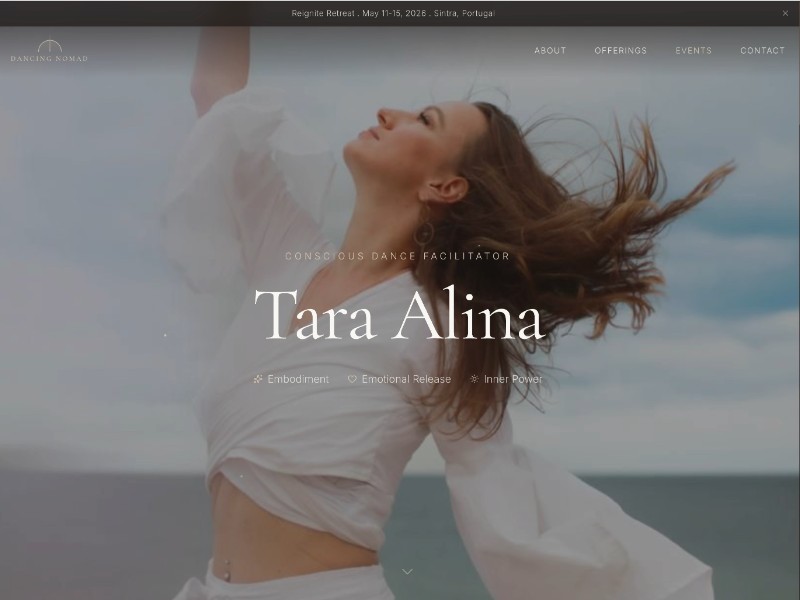 Preview for Conscious Dance Facilitator Landing Page Template