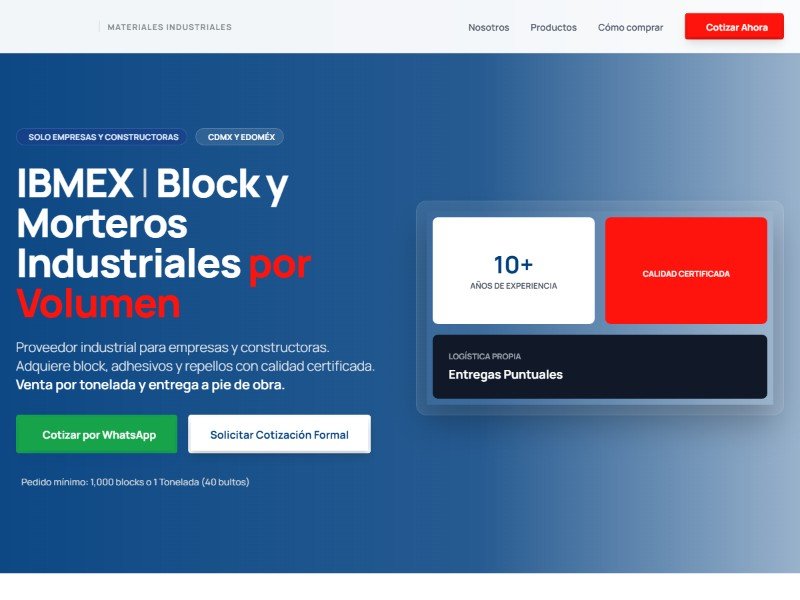 Preview for Industrial Construction Supplier Landing Page Template