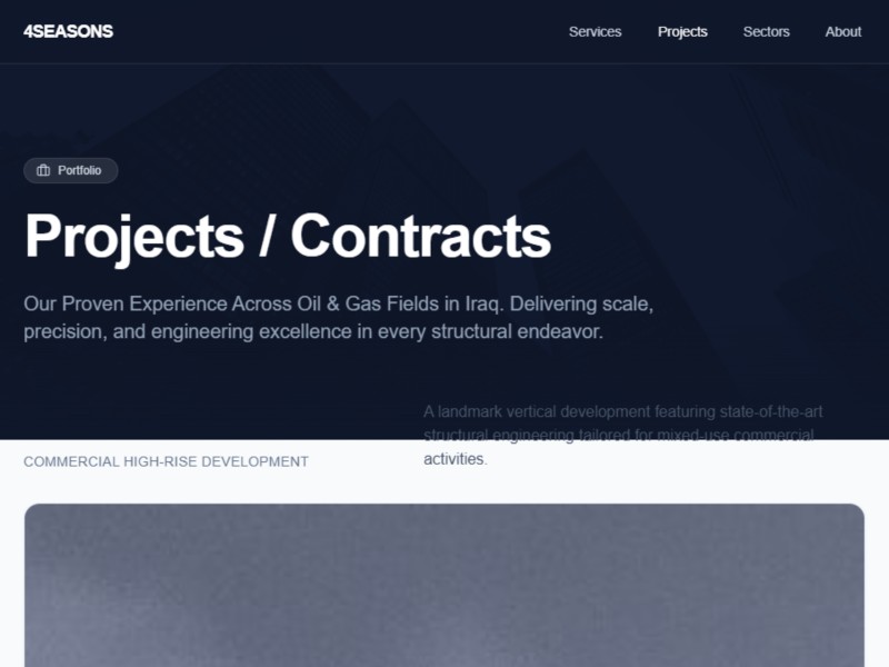Preview for Construction Projects Portfolio Landing Page Template