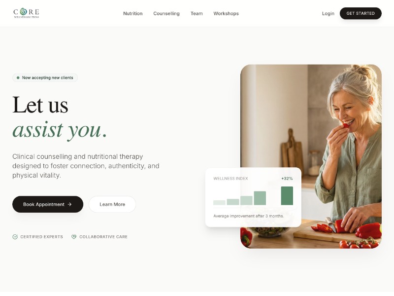 Preview for Core Wellness Solutions Health Services Landing Page Template
