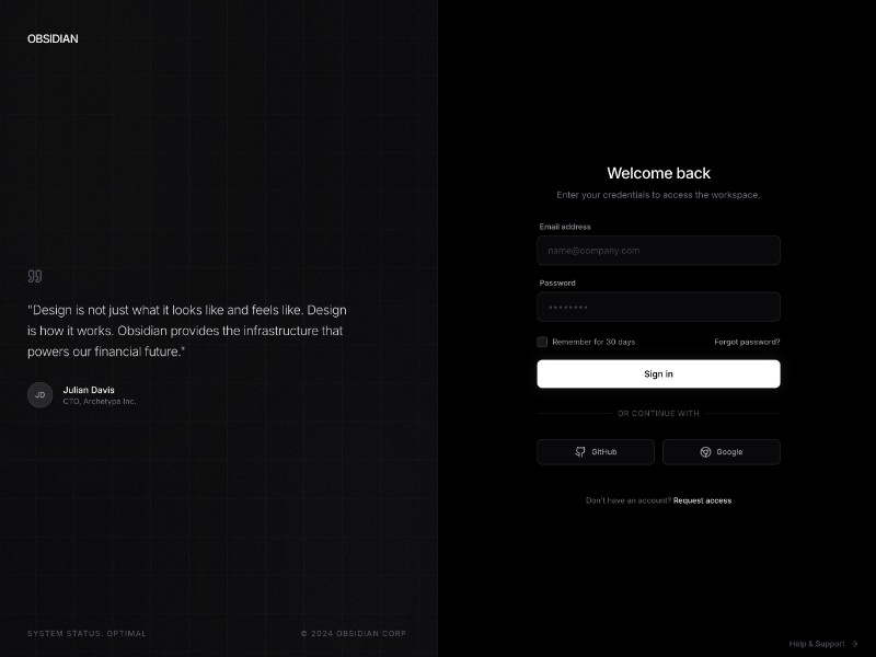 Preview for Corporate Login Screen Template