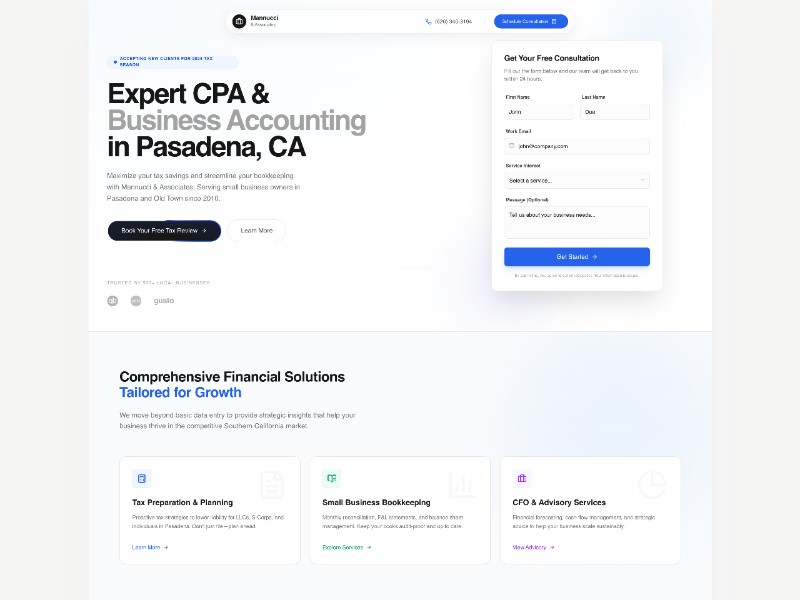 Preview for CPA & Accounting Landing Page Template