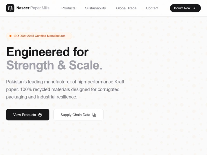 Preview for Sustainable Packaging Manufacturer Landing Page Template