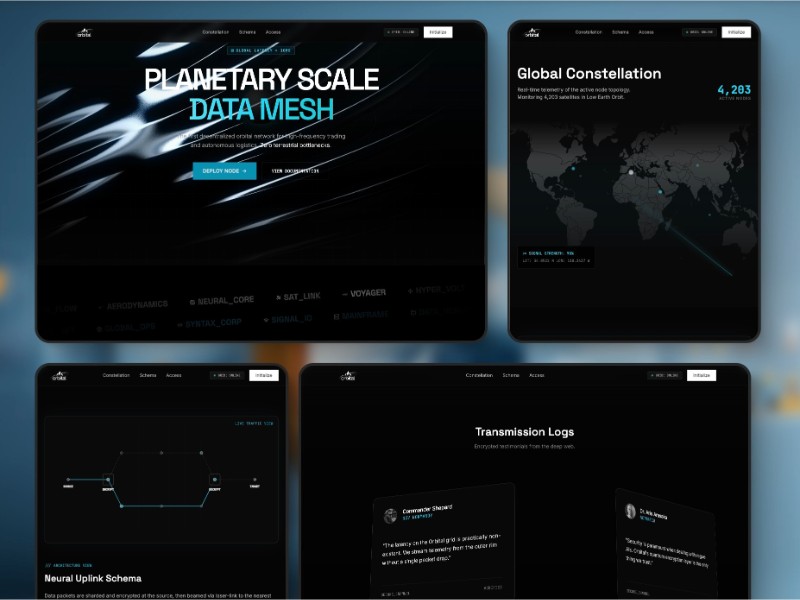 Preview for Orbital Planetary Data Grid Landing Page Template