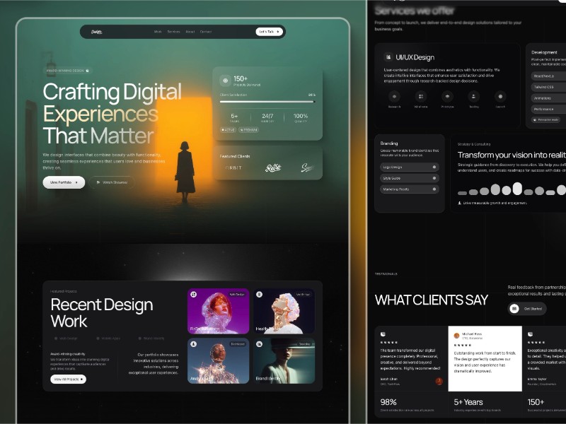 Preview for Creative Design Studio UI/UX Portfolio Template