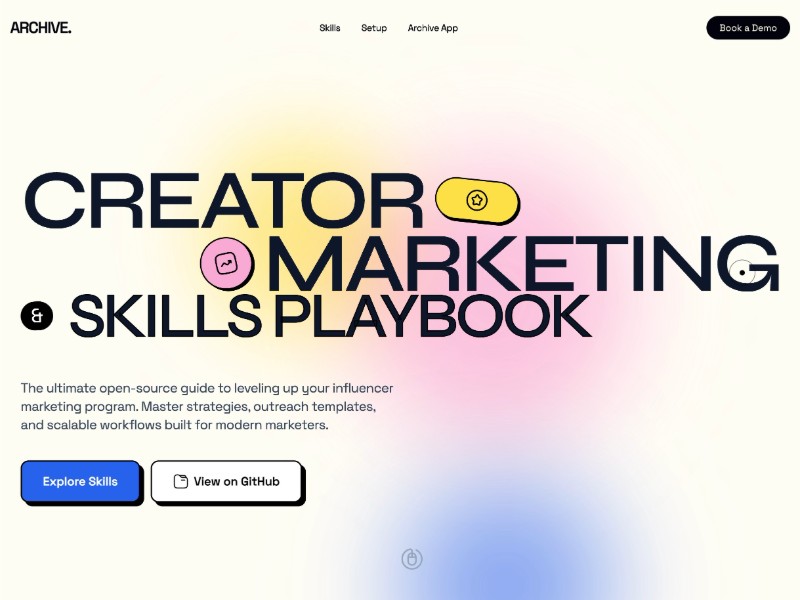 Preview for Creator Marketing Skills Landing Page Template