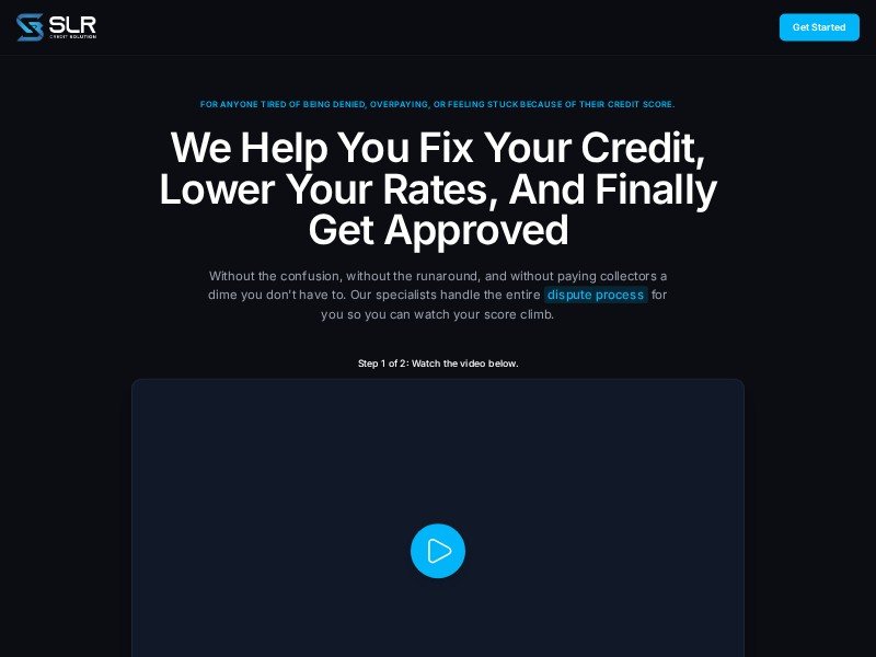 Preview for Credit Repair Landing Page Template