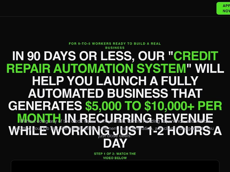 Preview for Credit Repair Services Landing Page Template