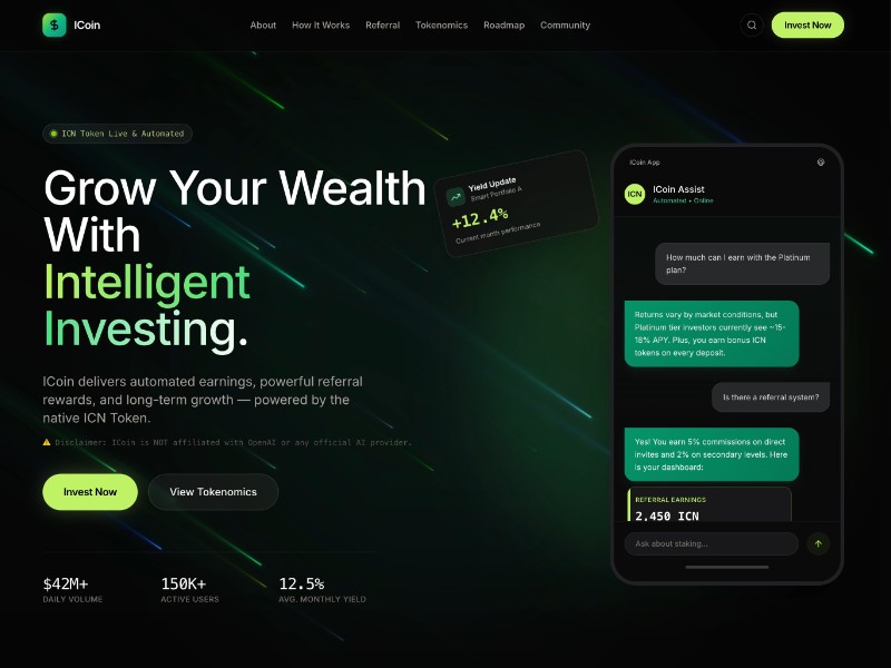 Preview for Crypto Investing Landing Page Template
