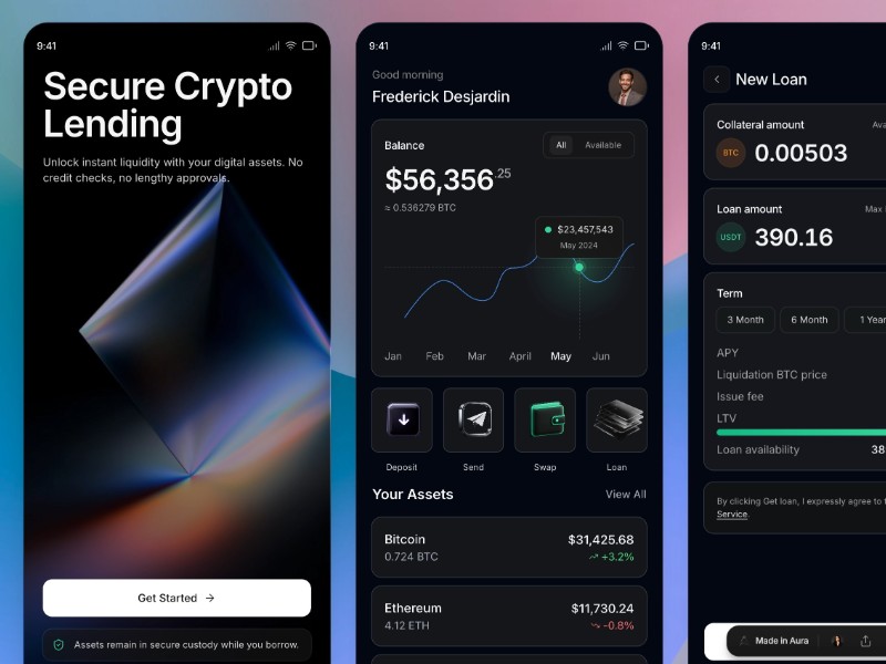 Preview for Crypto Loans Mobile UI Template