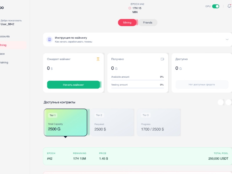Preview for Crypto Mining Dashboard Template
