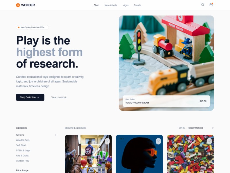 Preview for Kids Toys E-commerce Landing Page Template