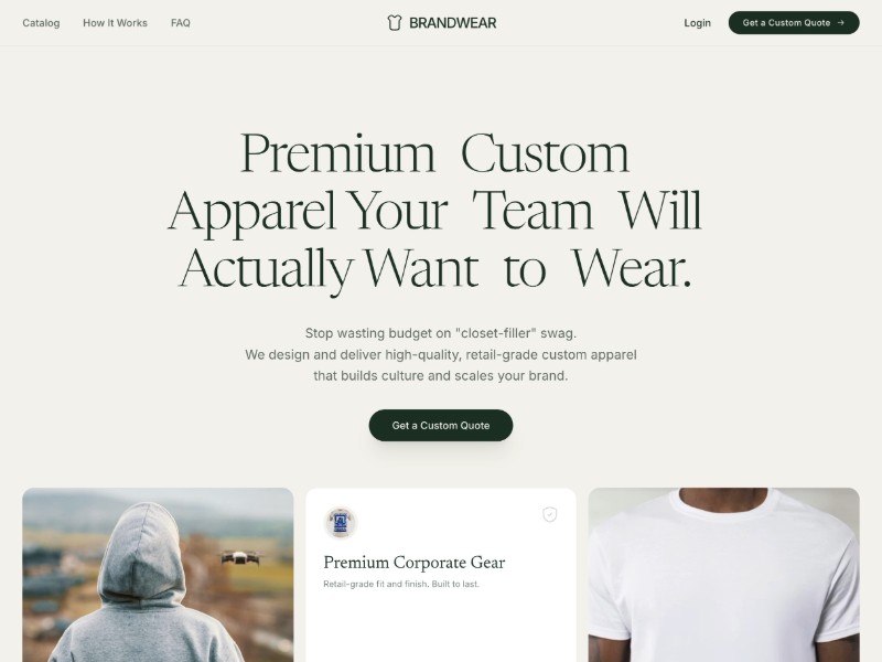 Preview for Custom Apparel Landing Page Template