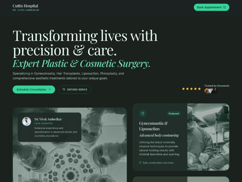 Preview for Plastic Surgery Hospital Landing Page Template