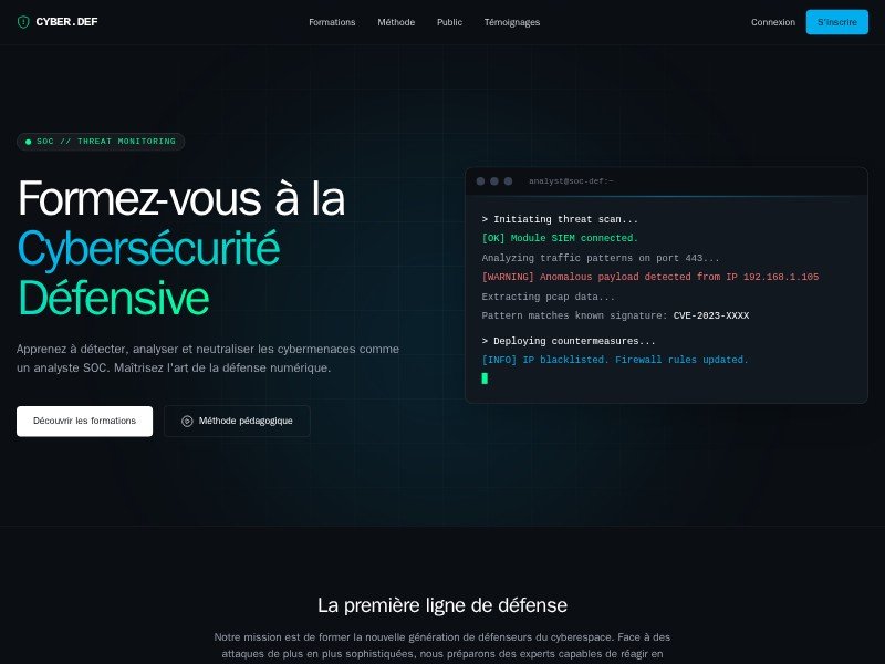 Preview for Cybersecurity Training Landing Page Template