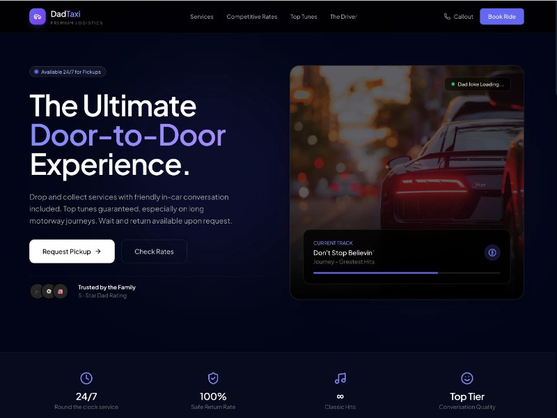Preview for Dad Taxi Service Landing Page Template