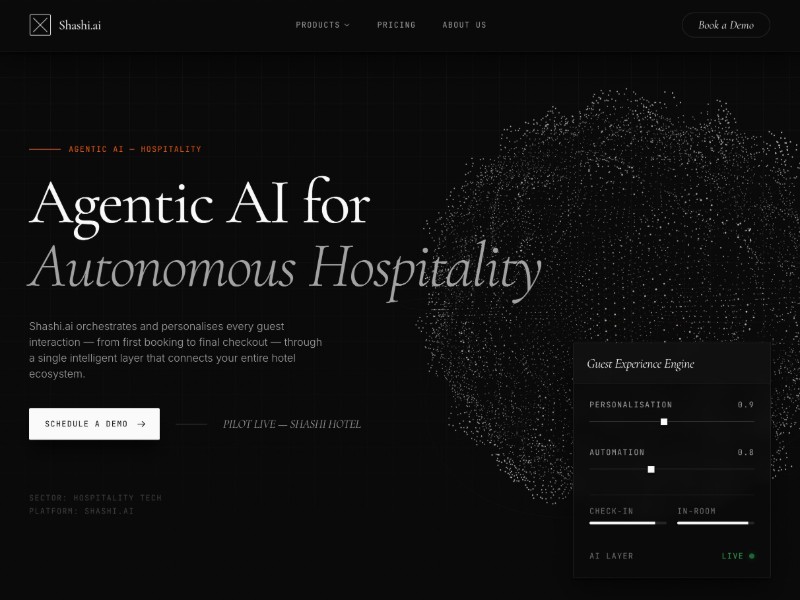 Preview for Agentic Hospitality SaaS Landing Page Template