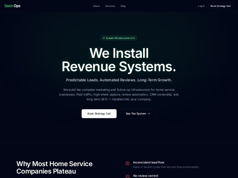Preview for Dash Ops Revenue Systems Landing Page Template