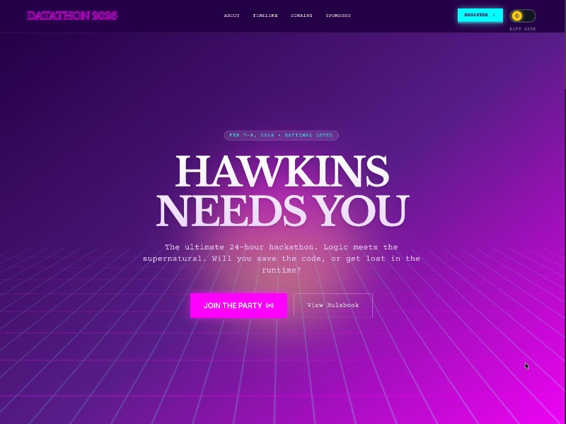 Preview for Datathon Event Landing Page Template