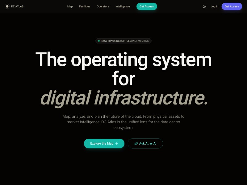 Preview for DC Atlas Data Center SaaS Landing Page Template