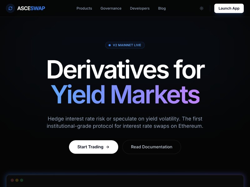Preview for DeFi Derivatives Protocol Landing Page Template