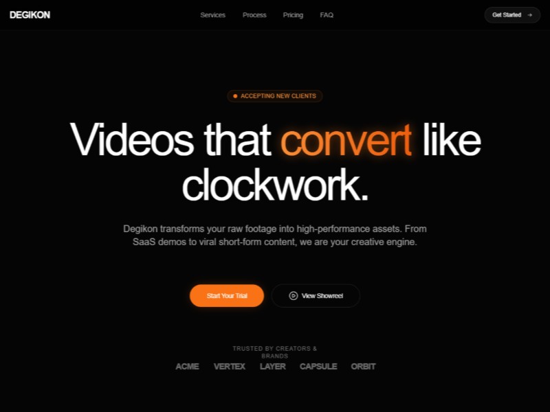 Preview for Video Editing Agency Landing Page Template