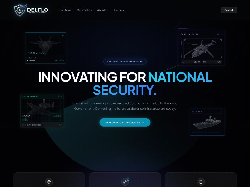 Preview for Defense Technology Landing Page Template