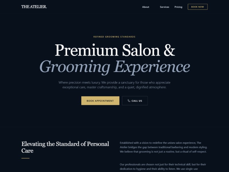 Preview for A Demo Salon Website
