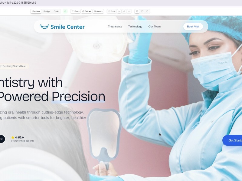 Preview for DentaFlow Dental Care Landing Page Template