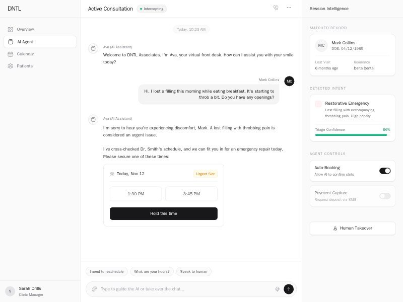 Preview for Dental AI Receptionist Dashboard Template